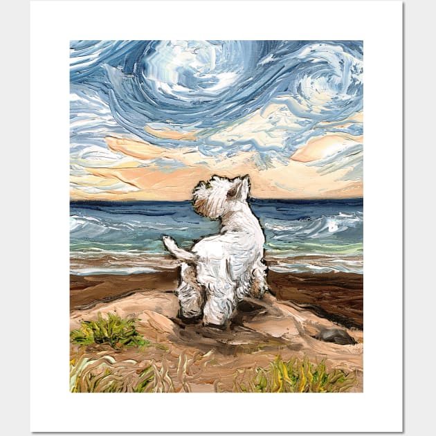 Beach Day - Westie Wall Art by sagittariusgallery